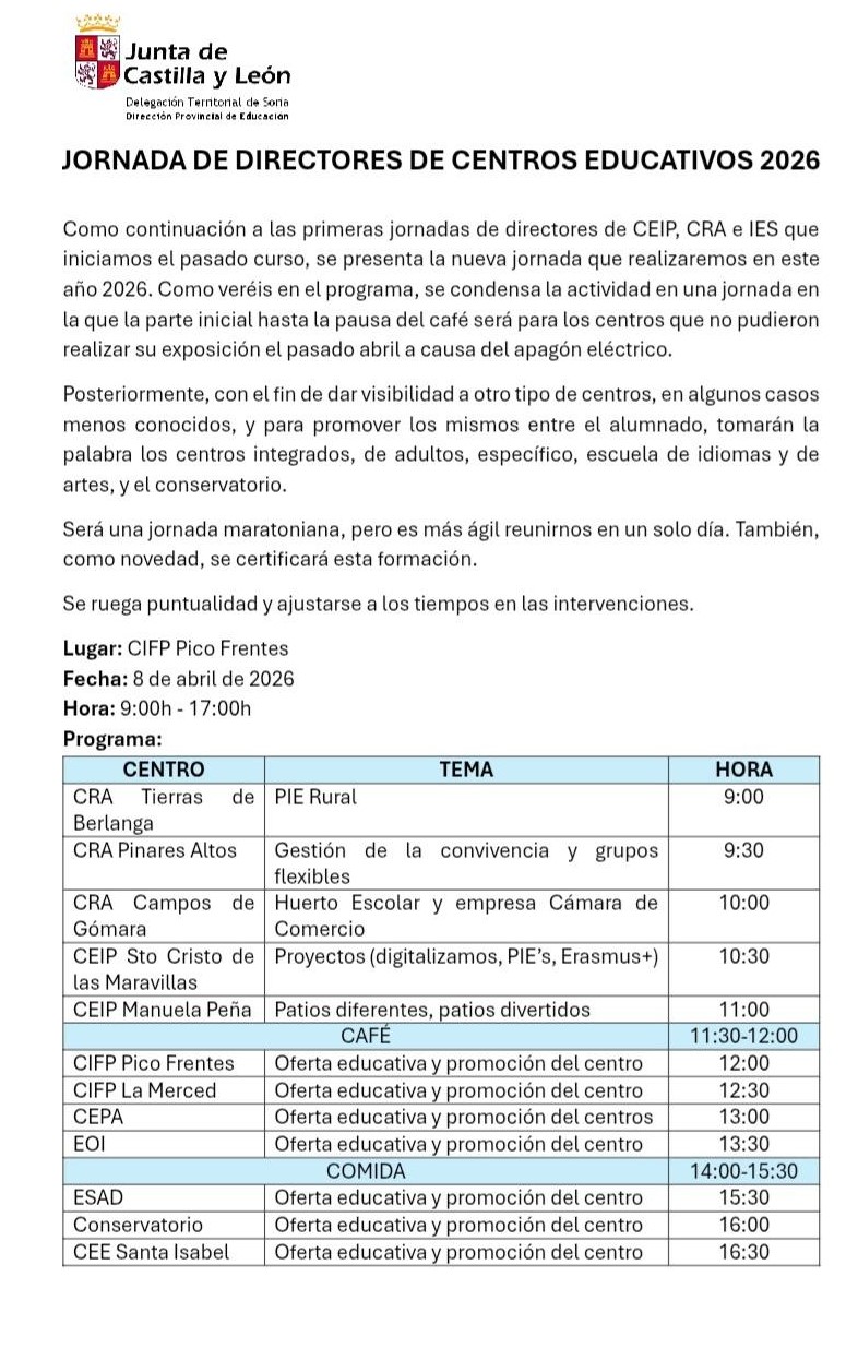 Programa Jornada Directores 08/04/2026