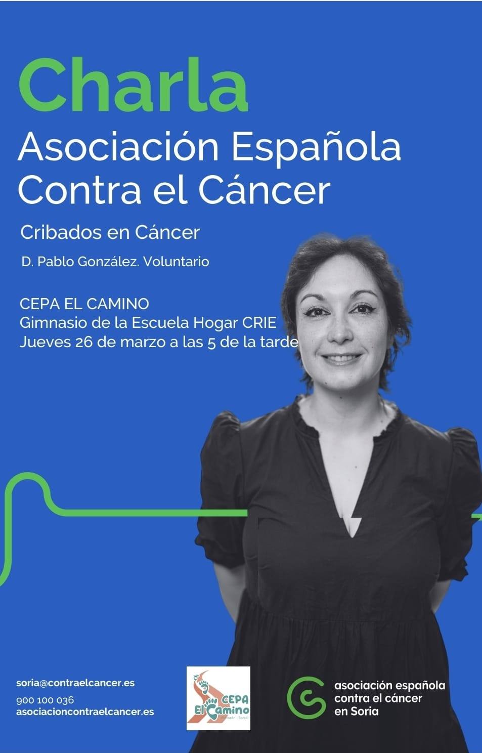 Cartel charla cribados cánceer