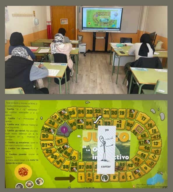 Juego Oca interactivo de verbos