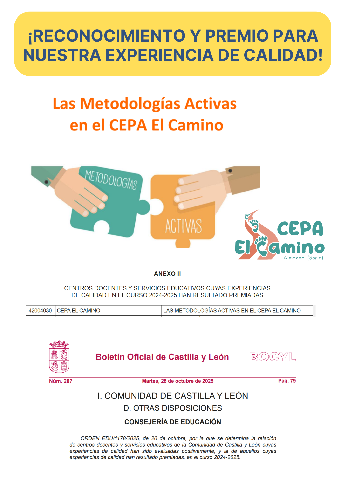 Premio Exp. Calidad Metod. Activas